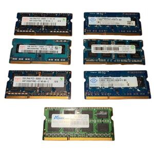 Lot of 7x 2GB DDR3 PC3L Laptop RAM Various Brands 14GB Total